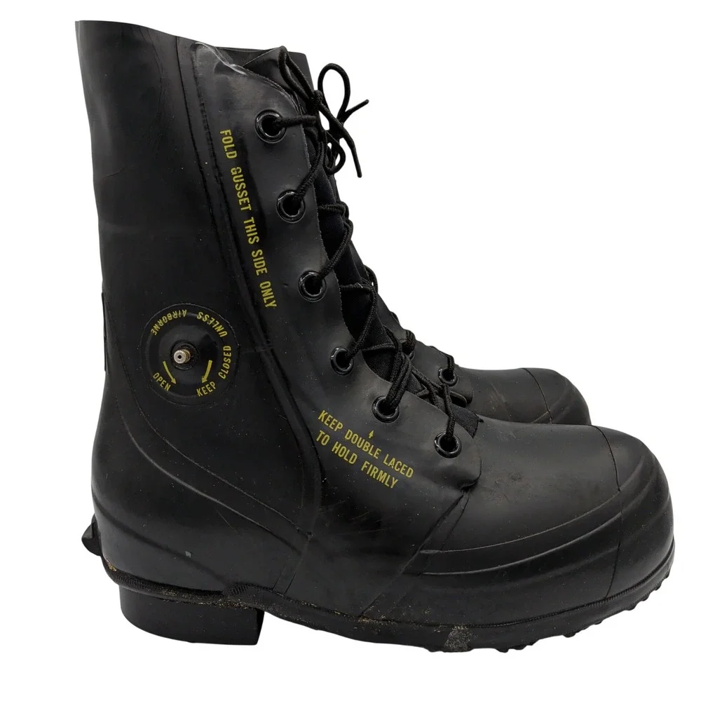 Bata Mickey Mouse Boots Mens 8R Black Rubber Extreme Cold Weather Military‎ 1984
